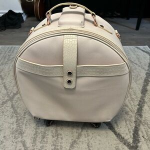 Smart Birdy Deluxe Pearl Rose Round Travel Carry-On Gold Hardware
